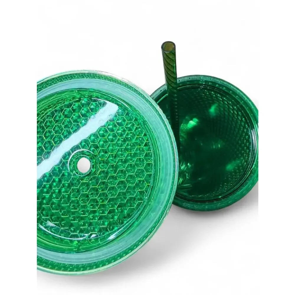 Starbucks Metallic Green Studded Tumbler 24oz Venti Read Lid Crack